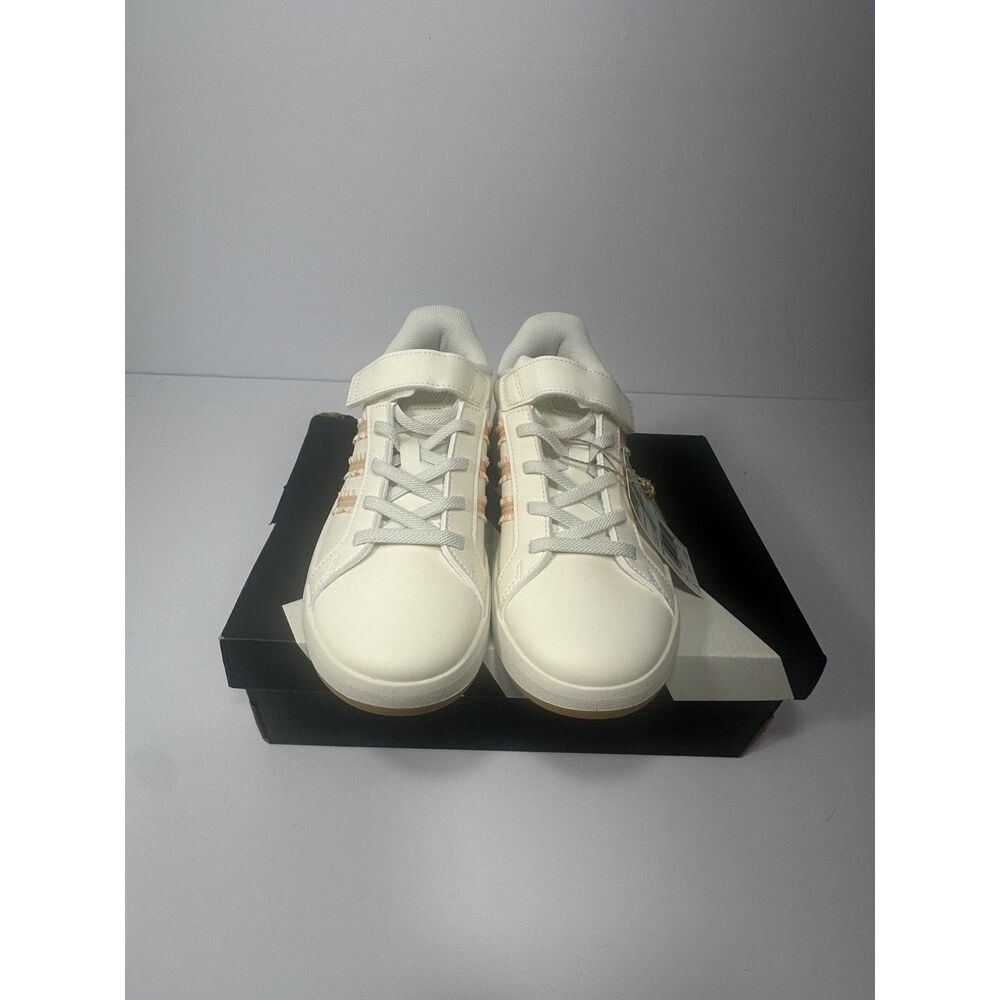 Adidas Grand Court 3.0 EL C Kids Size 3 Cloud White Clear Pink Sneakers NWT